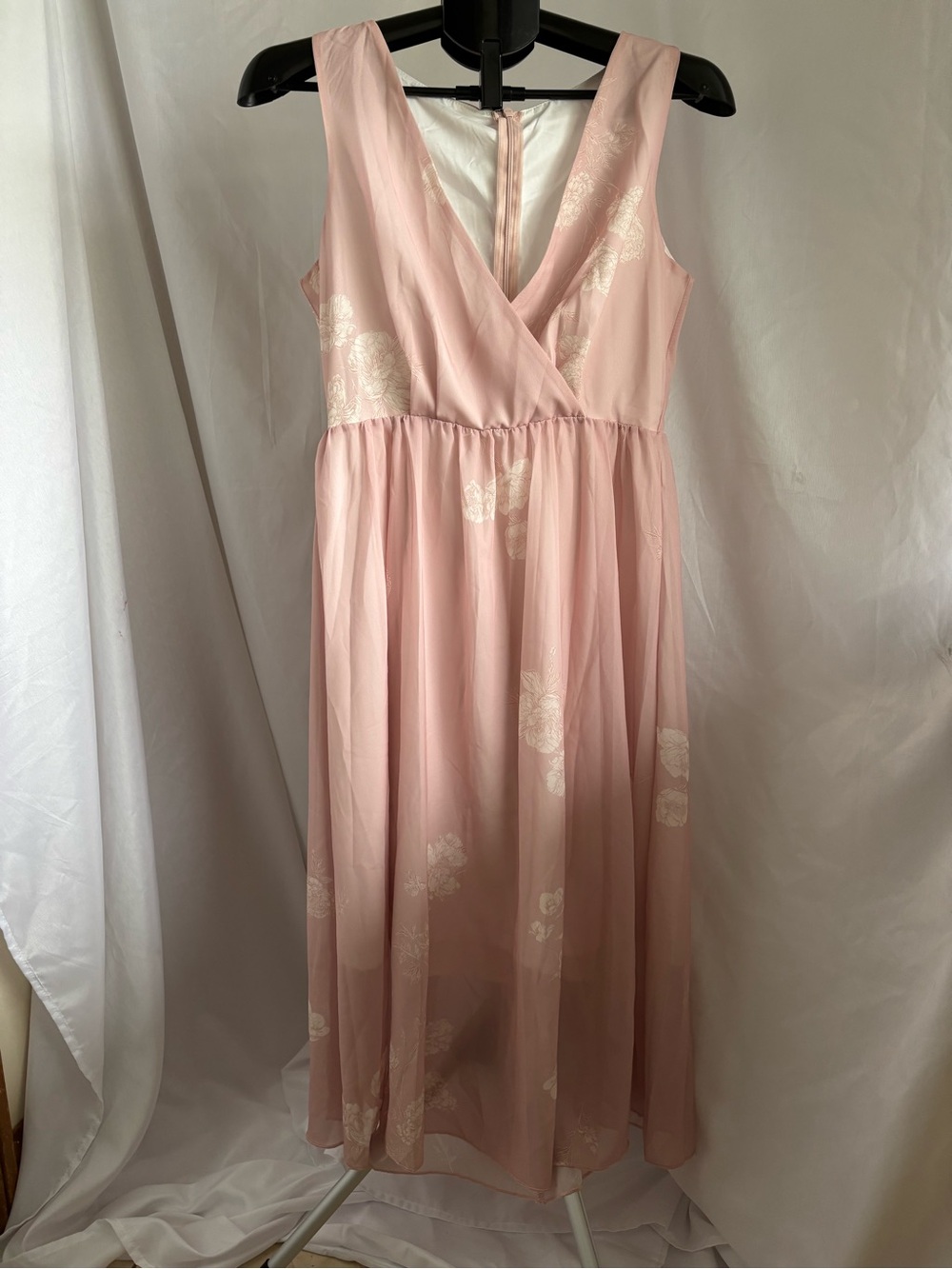 Women’s Pink Floral Chiffon Dress